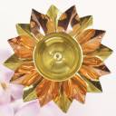 Real Craft Handcrafted Lotus Style Diya in Brass and Copper - Home Decor Brass Table Diya  (Height: 2 inch)