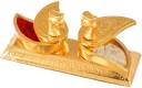 NOKTUS Golden Kumkum Box / Kumkum Holder/ Sindoor Box Set Gifting, Pooja, Thali Brass  (1 Pieces, Gold)