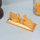 NOKTUS Golden Kumkum Box / Kumkum Holder/ Sindoor Box Set Gifting, Pooja, Thali Brass  (1 Pieces, Gold)