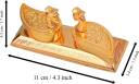 NOKTUS Golden Kumkum Box / Kumkum Holder/ Sindoor Box Set Gifting, Pooja, Thali Brass  (1 Pieces, Gold)