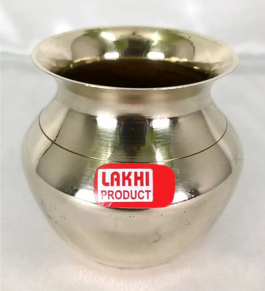 Golden Polished Brass Pot/Brass Puja kalash/Handcrafted Lota/Lota peragi, For Pooja/water/temple