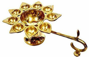 Shivansh enterprise Nine Mukhi Diya Brass Hanging Diya  (Height: 2.5 inch)