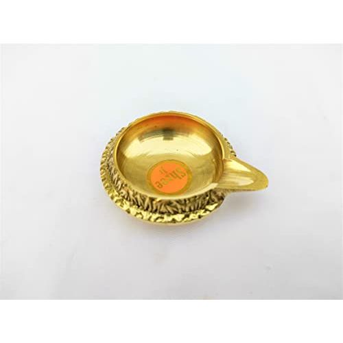 Premium Quality Brass Kuber Diya for Daily Pooja, Navratri Pooja, Diwali Puja (Small)