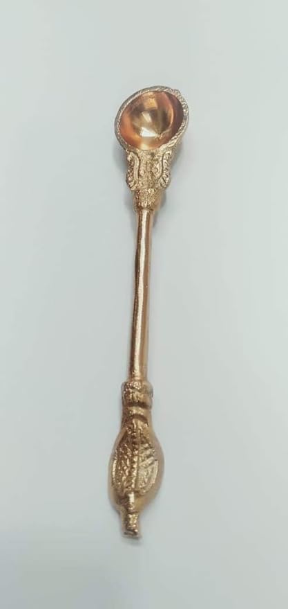 Vrinda Metal Art Copper Achmani Spoon | Achmani Naag Spoon for Puja