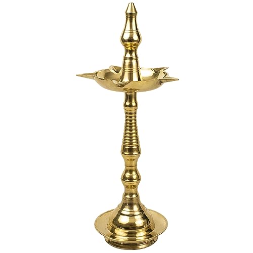 Putrika Brass Kerala Fancy | Kuthu Villakku | raditional Brass Kerala Kuthu villaku Diya for Puja | Pooja Aarti | Arti Deepak Deepam Oil Lamp for Home Temple Puja Articles Decor Gifts… (2)