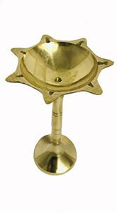 Click image to open expanded view      phareLamp Presents 2 Pcs Golden Brass Kuber Batti Standing Diya Dia Oil Lamp for Puja Decoration Lightning