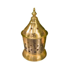 SVShoperzone Brass Akhand Diya with Jyoti Diya Cover Divi Oil Lamp for Temple Spiritual Oil Wick Lamp (Small)