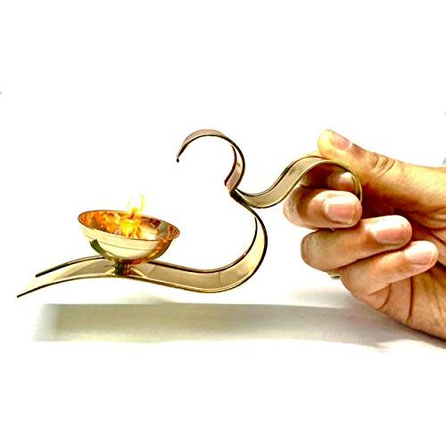 Brass Gallery Om Stand Diya Brass Om Arti Diya (Om aarti)