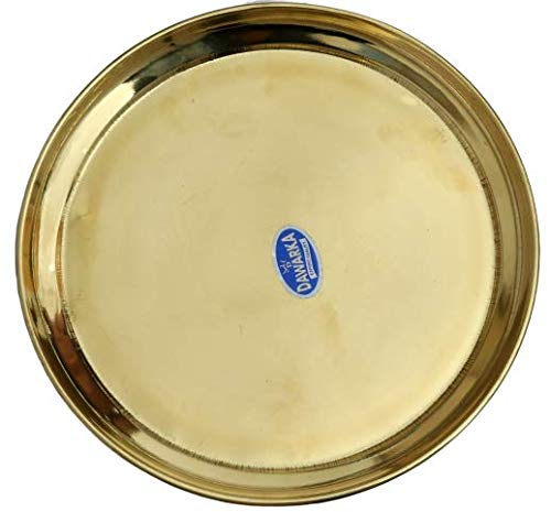 SMW Pure Brass Thali, Diameter 25cm. Weight 215gm-230 gm