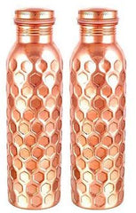 Aditya Shopping Pure Copper Luxury Daimond Bottle with Ayurvedic Benefits Yoga Bottle (Pack of 2)