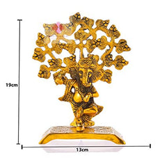 Ganesh Idol Statue Dancing Under Tree Home Decor Ganesha Showpiece Murti for Decoration and Pooja Gifting Purpose (1)