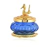 JAIPUR ACE Akshaya Kubera Lakshmi Pot | Divine Puja Celebration Metal Glass Figurine with toughened Glass (Wt: 190 gm) (Kubera Blue Pot)