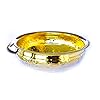 JAIN ART VILLA Decorative Engraved Scallop Golden Urli, Indian Handmade Round Traditional Urli Bowl in Gold Tone (8 Inch)