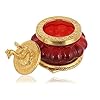 JAIPUR ACE Akshaya Kubera Lakshmi Pot | Divine Puja Celebration Metal Glass Figurine with toughened Glass (Wt: 190 gm) (Kubera RED Pot)