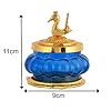 JAIPUR ACE Akshaya Kubera Lakshmi Pot | Divine Puja Celebration Metal Glass Figurine with toughened Glass (Wt: 190 gm) (Kubera Blue Pot)