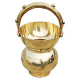 PujaNPujari Brass Kamandalam Kamandal Holy Water Pot with Handle Big Size for Pooja and Sadhu Kamandal
