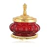 JAIPUR ACE Akshaya Kubera Lakshmi Pot | Divine Puja Celebration Metal Glass Figurine with toughened Glass (Wt: 190 gm) (Kubera RED Pot)