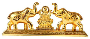 Madura Traders Metal Gajalakshmi With Elephant Idol, 20 cm x 5 cm x 5 cm, Gold, 1 Piece