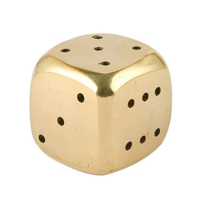 TORPPEZA Solid Brass Dice 6 Side Spot with Round Corner/Ludo Brass Dice for Game