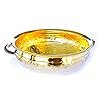 JAIN ART VILLA Decorative Engraved Scallop Golden Urli, Indian Handmade Round Traditional Urli Bowl in Gold Tone (8 Inch)