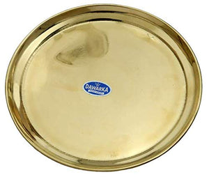 SMW Pure Brass Thali, Diameter 25cm. Weight 215gm-230 gm