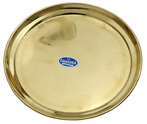 SMW Pure Brass Thali, Diameter 25cm. Weight 215gm-230 gm