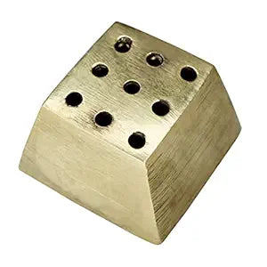 Om ssvmb9 Brass Agarbatti Incense Sticks Holder- Stand with Ash Catcher- for Mandir, Home, & Office Decoration (H x W:- 1 x 1.5 Inch, Weight:- 0.070)