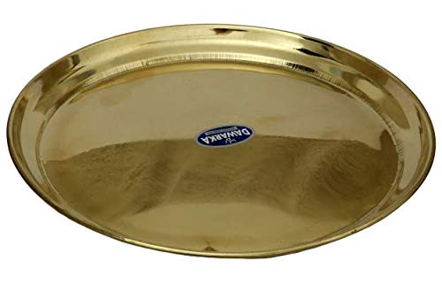 SMW Pure Brass Thali, Diameter 25cm. Weight 215gm-230 gm