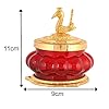 JAIPUR ACE Akshaya Kubera Lakshmi Pot | Divine Puja Celebration Metal Glass Figurine with toughened Glass (Wt: 190 gm) (Kubera RED Pot)