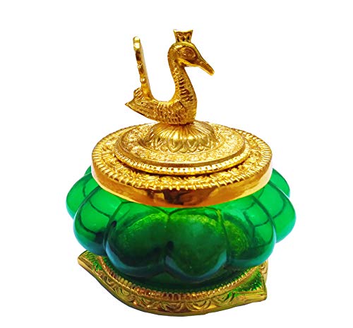 jds Jewellery akshaya kubera Lakshmi Pot/with toughened Glass/Green Colour, 1 Piece