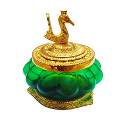 jds Jewellery akshaya kubera Lakshmi Pot/with toughened Glass/Green Colour, 1 Piece