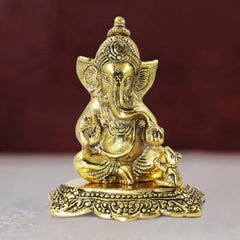 Purti Impex Set of 3 Metal Lord Ganesha Idols Statue Sitting for Pooja Room & Decor Your Home,Office,Religious Idol Gift Article,Showpiece Figunrines Pooja Puja