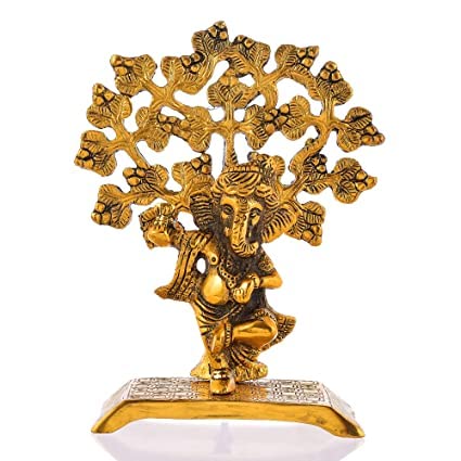 Ganesh Idol Statue Dancing Under Tree Home Decor Ganesha Showpiece Murti for Decoration and Pooja Gifting Purpose (1)