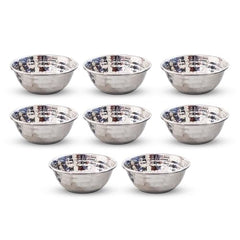 DOKCHAN Steel Plain Design Dinner Dessert Bowl Serving Bowl Katori Bati for Kitchen Pack of 8