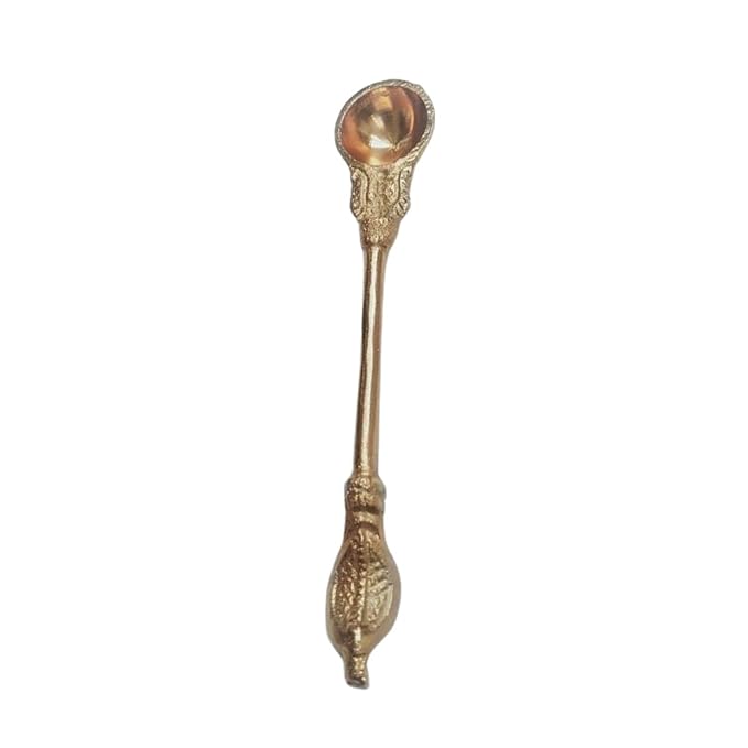 Vrinda Metal Art Copper Achmani Spoon | Achmani Naag Spoon for Puja