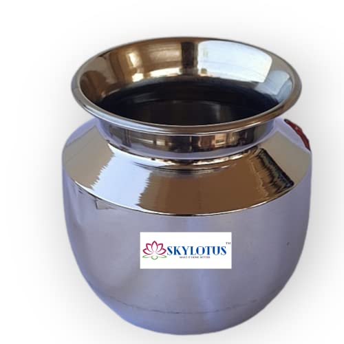 Skylotus Stainless Steel Water Storage Lota Chambu Kalash Container Tumbler steel lota for water | bindelu | sombu | chambu | kalash | lota for kitchen 450 ML