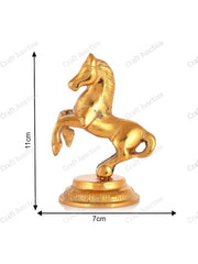 Gold-Toned Metal Running Horse Showpieces