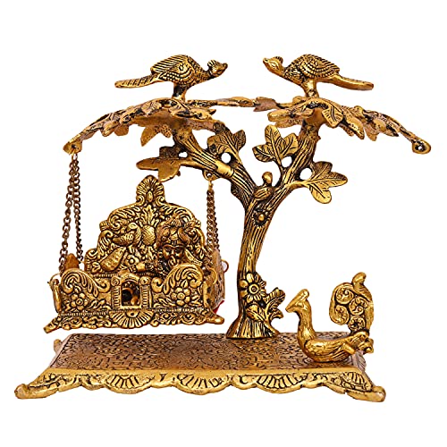 Soul handicrafs Metal Tree Peacock Krishna Jhula/Laddu Gopal Jhoola/Jhula Home Decor
