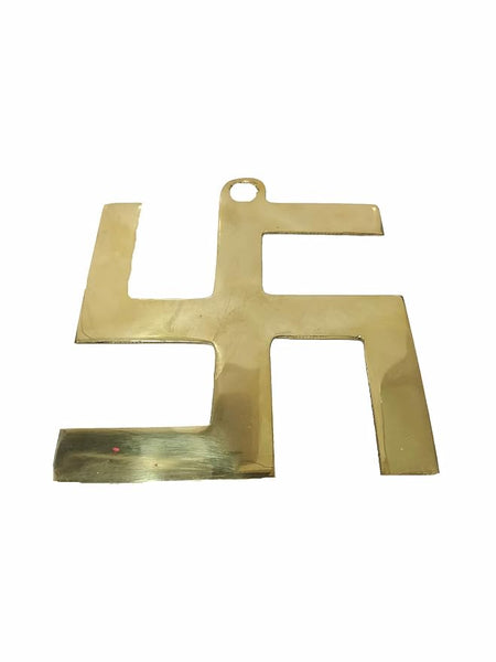 SARVSIDDHI Swastik Wall Hanging Antique Quality Finish Material |Shubh Uphar Home Decor Inauguration Gift for Vastu,Good Luck and Prosperity (Plain Swastik (Brass 5.5"x4.5"))