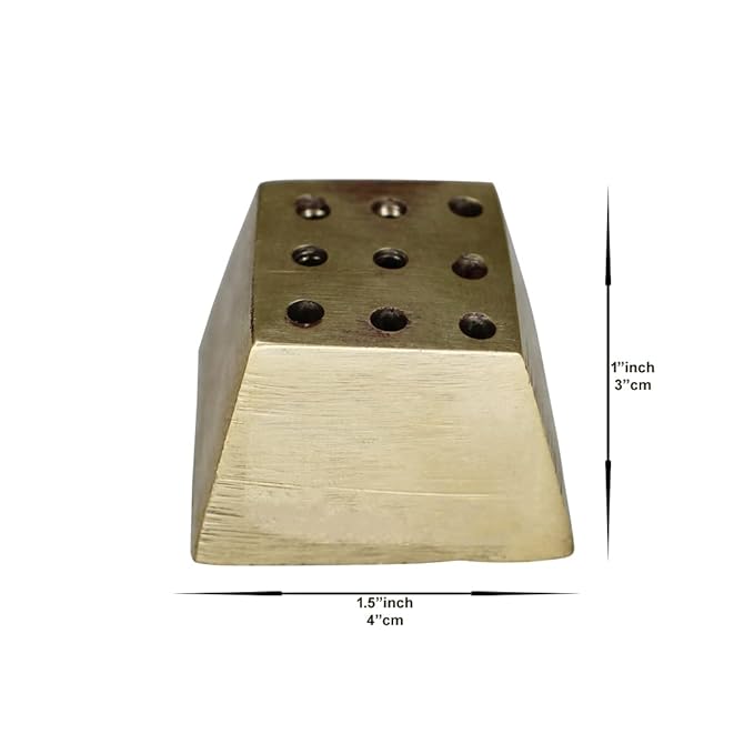 Om ssvmb9 Brass Agarbatti Incense Sticks Holder- Stand with Ash Catcher- for Mandir, Home, & Office Decoration (H x W:- 1 x 1.5 Inch, Weight:- 0.070)