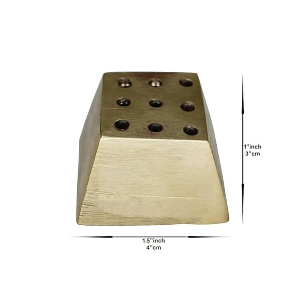 Om ssvmb9 Brass Agarbatti Incense Sticks Holder- Stand with Ash Catcher- for Mandir, Home, & Office Decoration (H x W:- 1 x 1.5 Inch, Weight:- 0.070)
