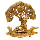 Aluminium Laddu Gopal Statue, 12x9x12 cm, Golden Antique Finish, for Home/Office Decor