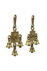 Decor buying Shubh Labh Wall Hanging Set of 2 Subh Labh Plate Wall Hanging with Bell (Pack of 2) Shubh Labh Wall Hanging with Ghanti Home and Pooja Temple Decoration