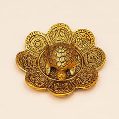 ARCHIES Diwali Gifts Fengshui Metal Turtle Tortoise Kachua on Metal Plate Vastu Statue Figurine Idol -HAT28A13