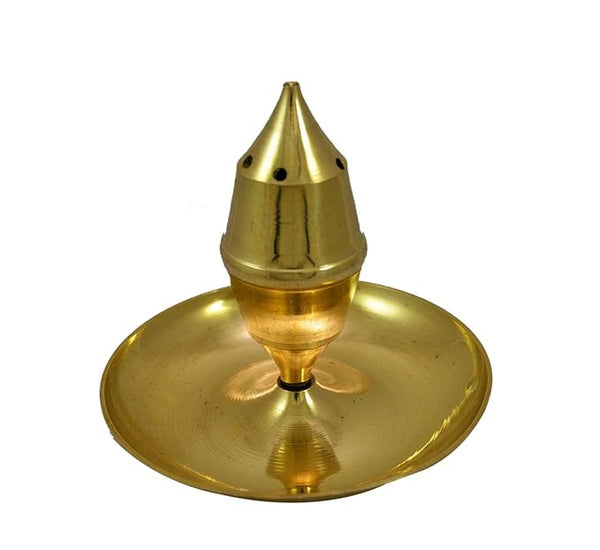 Amazingindia Online Brass Incense Holder (Height 8cm) / 5 Holes for Agarbatti Diwali Pooja Celebration Gift Stainless Steel Agarbatti Stand