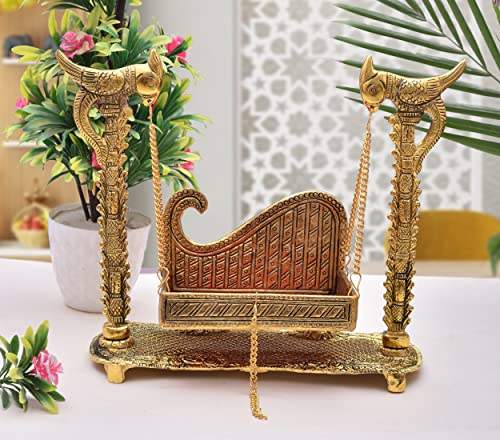 Nirmal Handicraft Metal Pooja Jhula, Decorative for Temple Pooja,Showpiece Figurines,Religious Idol Gift Article Standard