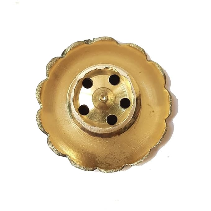 The Pooja Shop Small Brass Incense Stand (Agardan, Agarbatti Stand) Golden 18 Gm