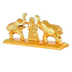 JAIPUR ACE Golden Metal Kumkum Holder/Kumkum Box for Gifting,Pooja, Thali, Mandir, Home, Temple, Gifting Golden Kumkum Box with Laxmi Maa (Ganesh Ji Elephant Kumkum)