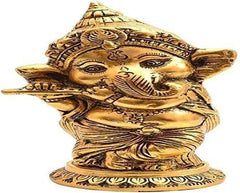 Soul Handicraft Metal Ganesha murli Ganesha for Table Standing Home and Office Decor