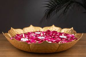 Indo Art Collection Urli Bowl for Floating Flowers and Tea-Light Candles Home, Office and Table Decor Size : 12inches (Taj Urli) 44% Off
